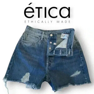Ética Fern High Rise Cut-Off Distressed Festival Denim Shorts - Size 27 NWOT